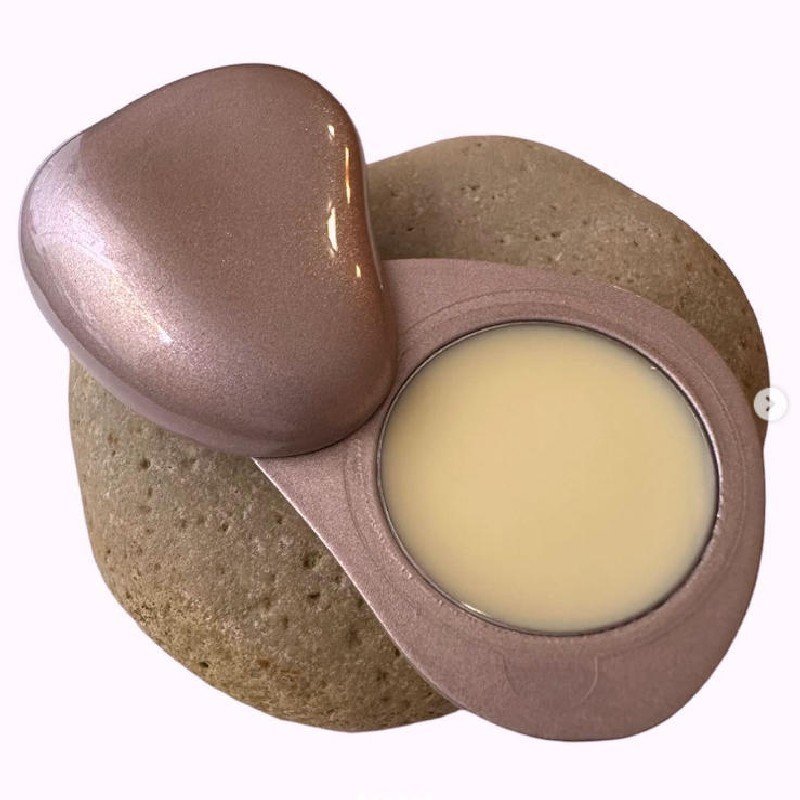 BT250622 Luxury Irregular Oval Solid Perfume Tin Premium Matte Brown & Silver Refillable Cosmetic Balm Case