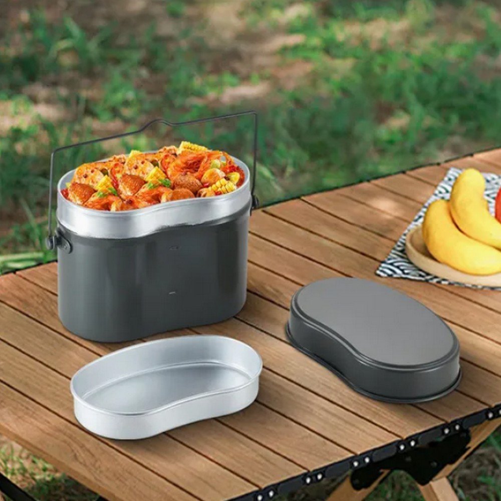 BT01701 Durable Camping Cookware Metal Mess Tins Portable Lunch Box Mess Tin Outdoor Tin, Fishing Box, Camping Can, Hiking, Picnic with Large Size