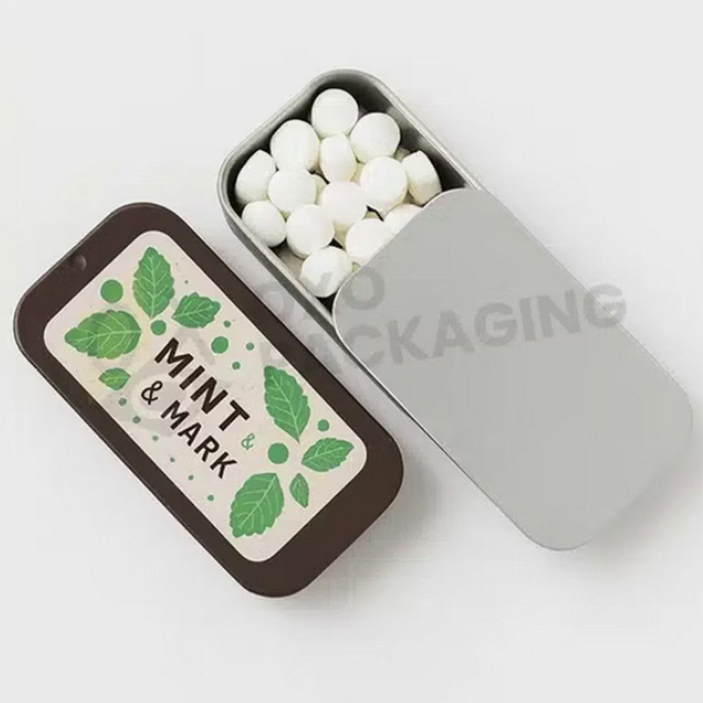 BT050433 Wholesale 10ml 35ml 60g Metal Slide Solid Perfume Tins Small Rectangle Sliding Empty Black Lip Balm Tin Container Sliding Metal Tin Box