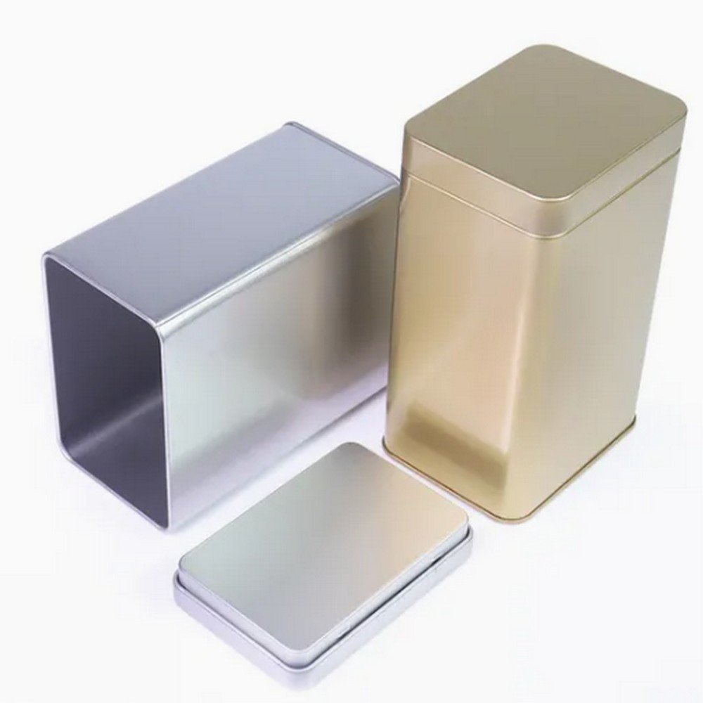 BT071235 Food Grade Custom Tin Can Durable Rectangle Coffee Powder Loose Tea Airtight Tin Can Eco Friendly Metal Can Tin Box
