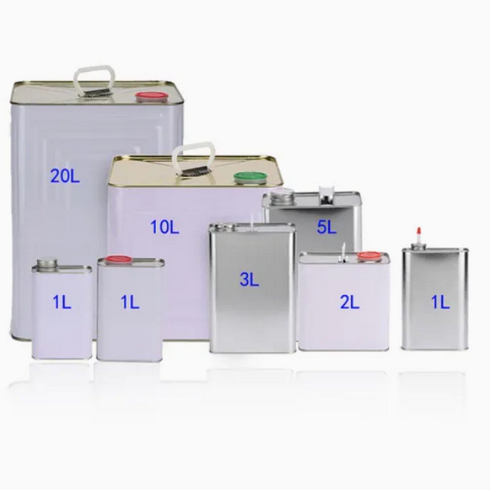 BT08255 200ml-20L F-Style Square Metal Tin Container Can with Screw Lids for Glue/Engine Oil/Solvent/Paint Packaging in Stock
