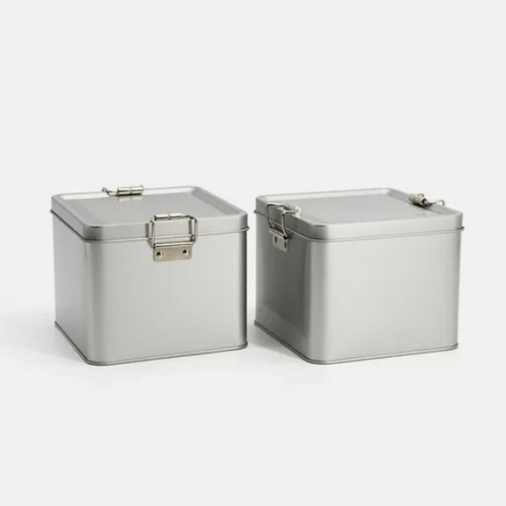 BT1057 Factory-Customized, Recyclable Rectangular Metal Gift Tin with Locking Hinges, Ideal for Eco-Friendly Food Packaging