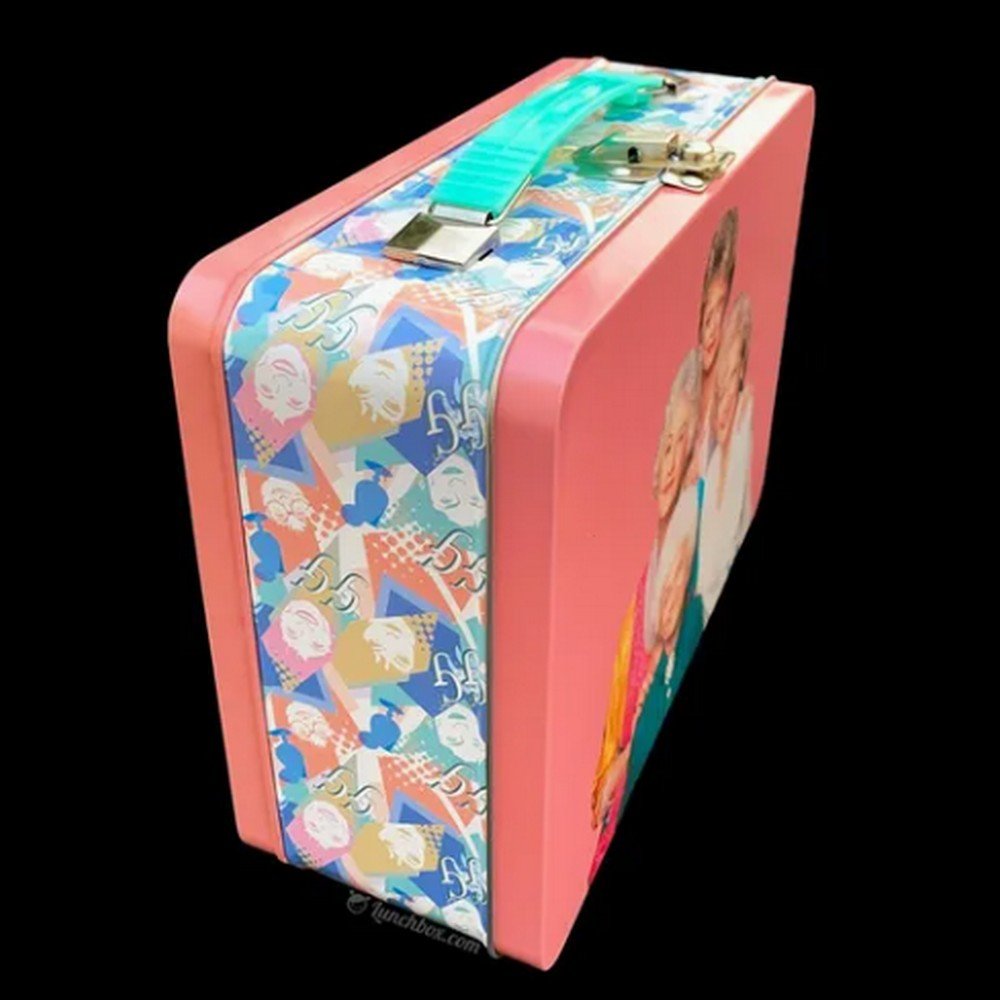 BT105743 Big Rectangular Lunch Tin Box Metal Tin Can for Children Toys with Plastic Handle Lock