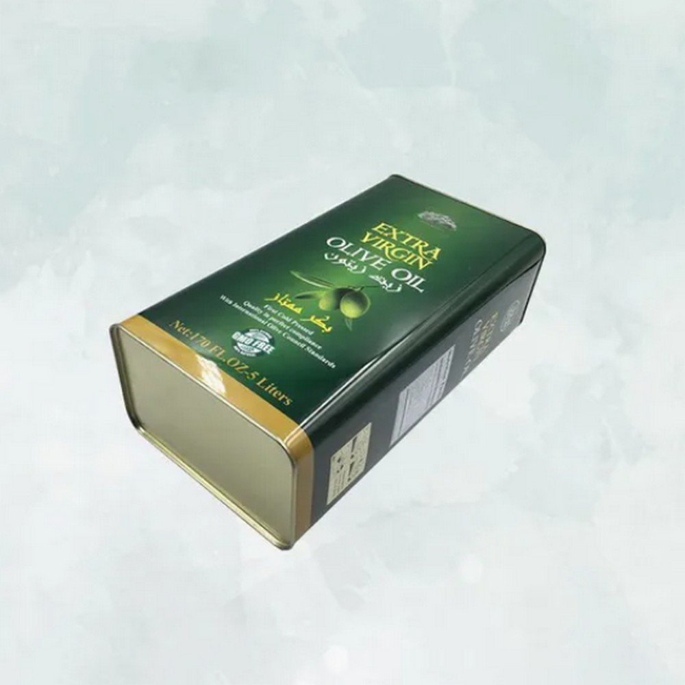 BTCF15213 2026 Hot Sale 5L Square Olive Oil Tin Cans Custom Printed Food Grade Metal Paint Tins Tinplate Material/Oil Storage Tin Cans Tinplate Metal Paint Cans