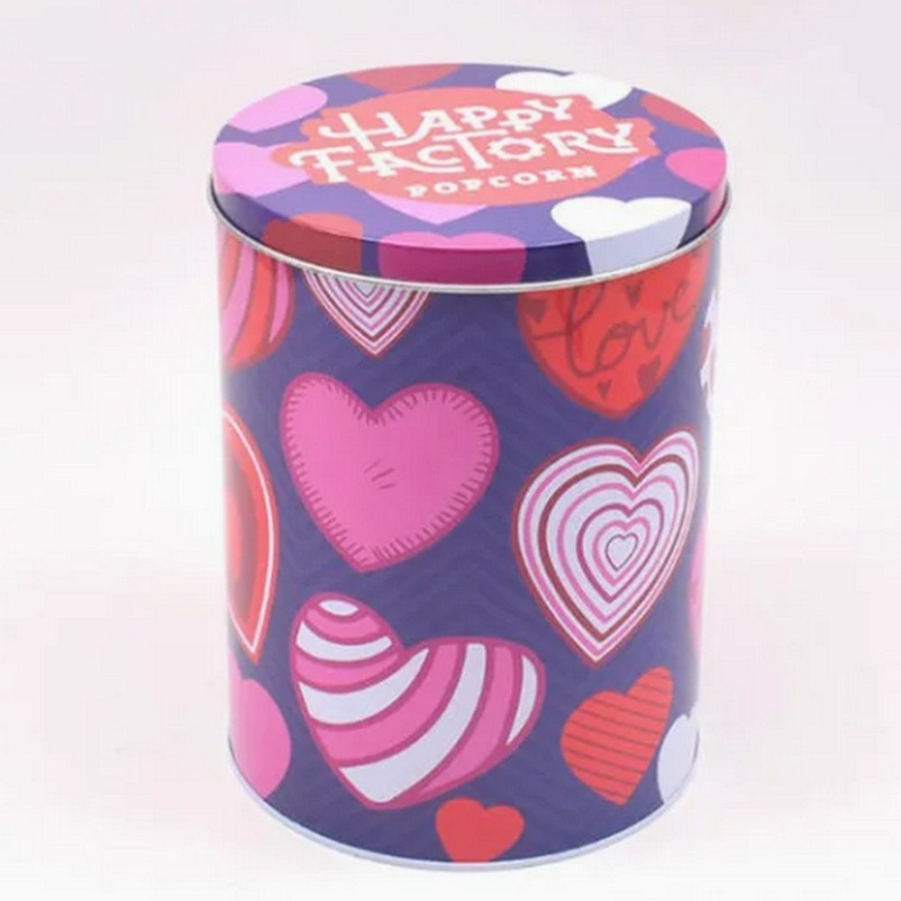 BTJ07415 Custom Large Round Popcorn Tin Box, 170*220mm/185*230mm/200*250mm Food Storage Gift Container for Cookie Cake and Biscuit