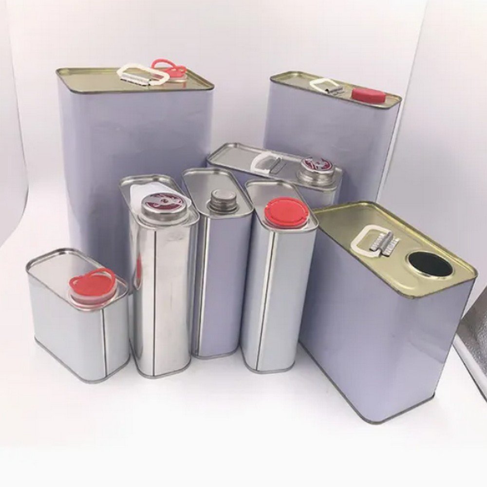 BT105733 Durable Square Metal Tin Container for Glue and Paint/200ml-20L F-Style Square Metal Tin Container Can with Screw Lids for Glue/Engine Oil/Solvent/Paint Box