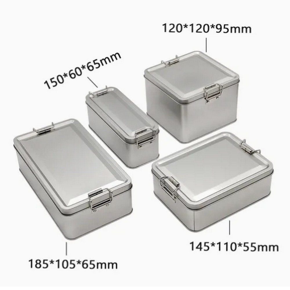 BTJ01217 2026 High Quality Wholesale Food Grade Lunch Tin Box Metal Cookie Gift Tin Food Packing Rectangle Bake Cake Metal Cookie Tea Tin Can