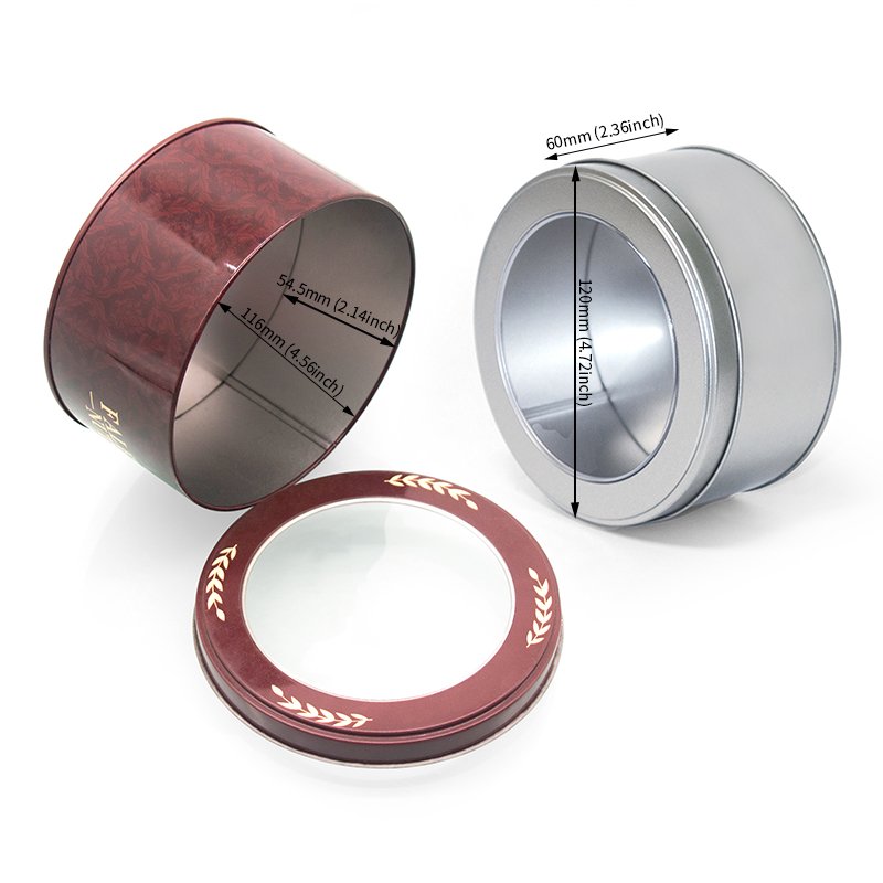 BT2071 Custom Metal Tin Can Round Food Grade Tinplate Packaging Box for Candy Cookie Chocolate Tea Coffee Spice Gift