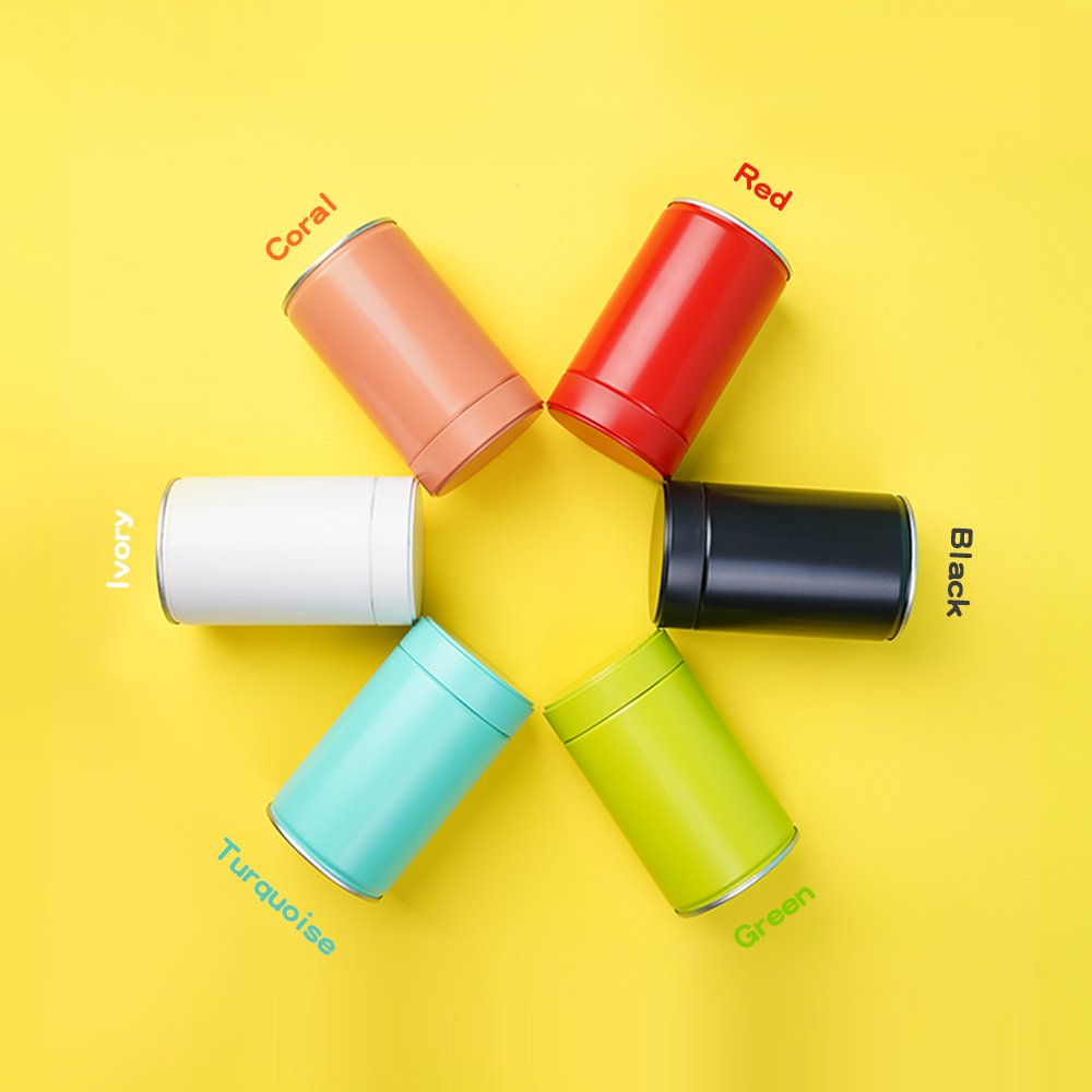 BTP30211 Powder Coffee Spice Tea Round Metal Can Tin Storage Canister Airtight Containers With Lids Tea Tin