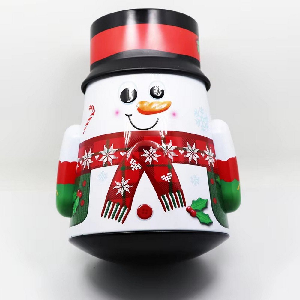 BT252116 Custom Santa Claus Penguin Snowman Shape Christmas Tinplate Candy Cookie Tin Can for Store Gift