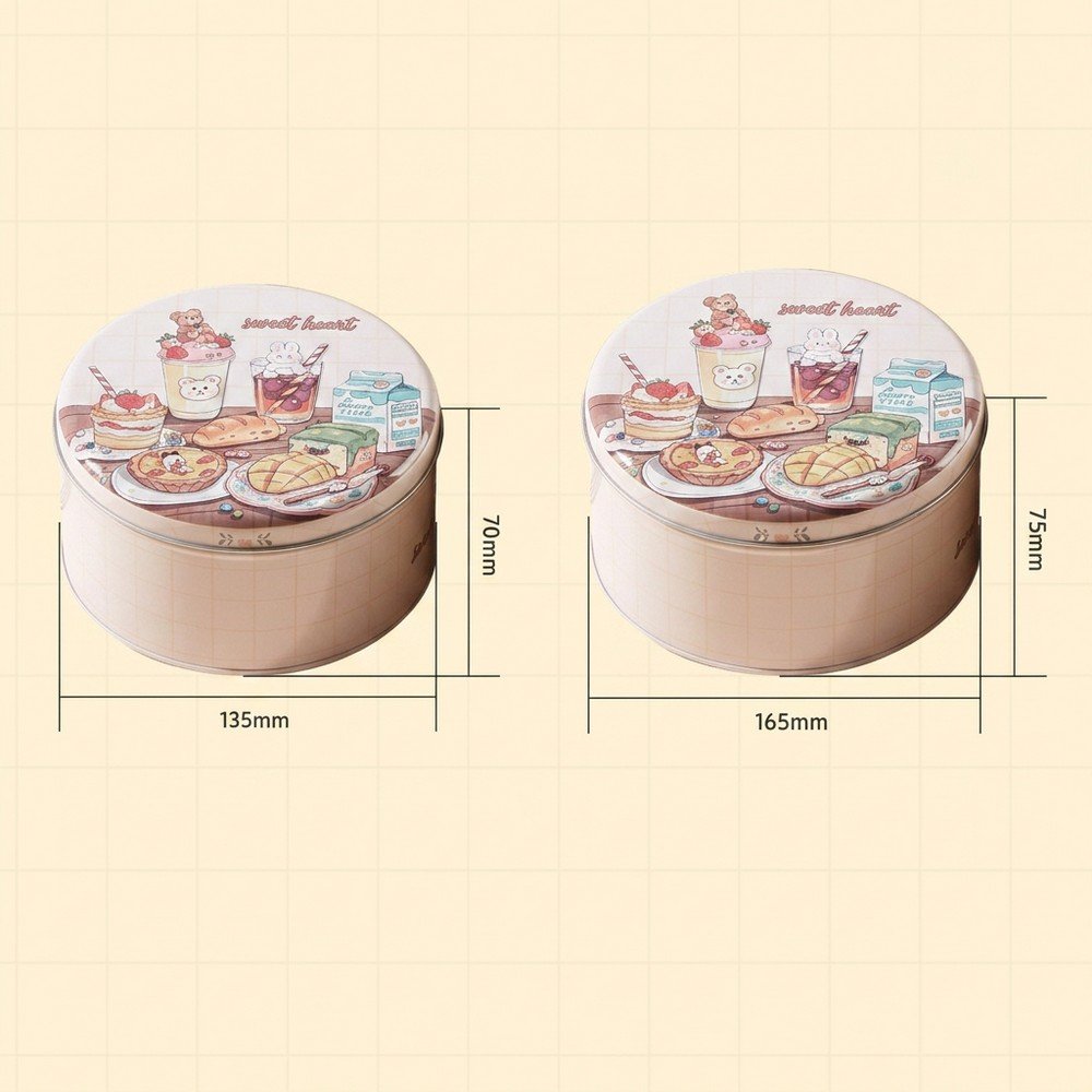 BT252120 Christmas Holiday Round Embossed Cartoon Tin Can 135 * 70mm Snowflake Crisp Candy Cake Cookie Gift Tin Box